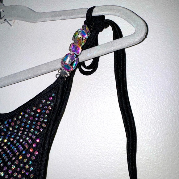 Fashion Nova, black rhinestone two piece bikini , size small - Picture 3 of 6